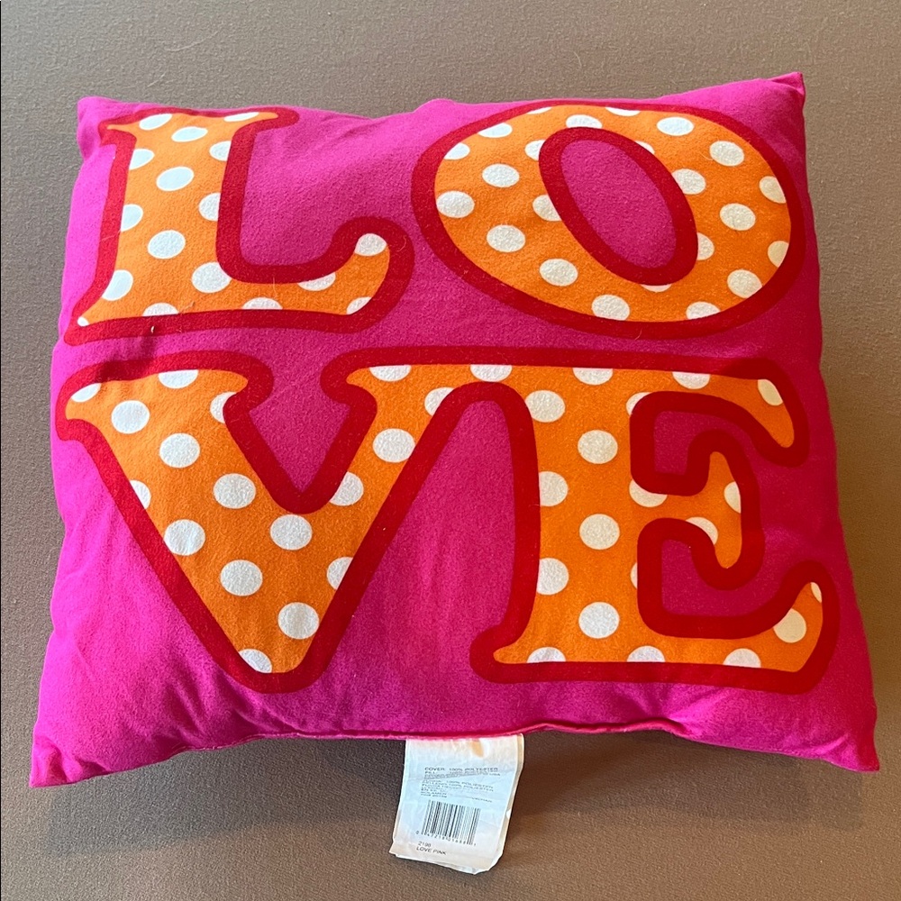 Pink and Orange LOVE Pillow